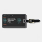 Coder Notepad Formaat Computerprogrammeur Donkere Bagagelabel (Voorkant horizontaal)