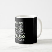 Coder Programmer 99 bugs maakt 117 buik vast Koffiemok (Voorkant rechts)