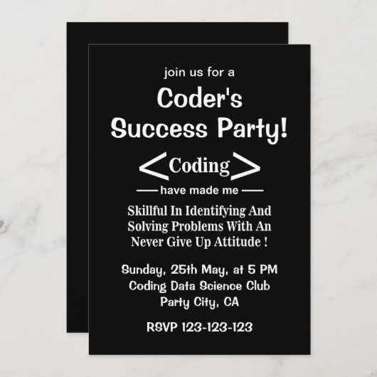 Coder Programmeur Ontwikkelaar Programmeur Kaart (Voorkant / Achterkant)