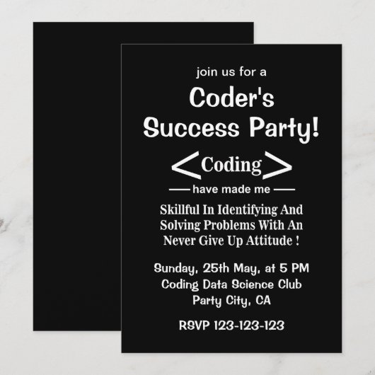 Coder Programmeur Ontwikkelaar Softwareontwikkelaa Kaart (Voorkant / Achterkant)