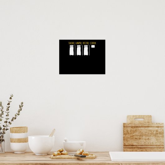 Coder Technical Computer IT Codering Programmer Gr Poster (Keuken)