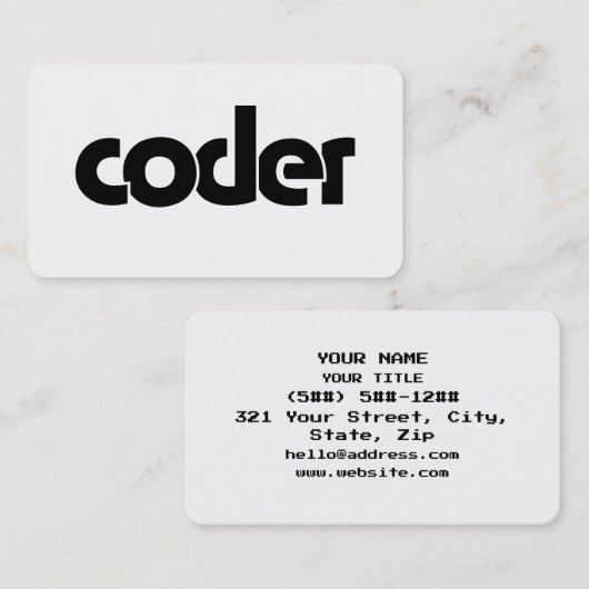 Coder Visitekaartje (Voorkant / Achterkant)