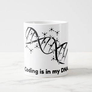Coderen zit in mijn DNA Programmeur Wetenschap Kof Extra Grote Beker