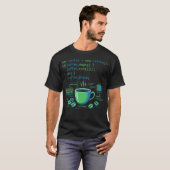 Coderende koffiedrinkprogramma softwareontwikkelaa t-shirt (Voorkant volledig)