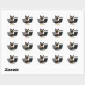 Coderende Siamese Kat Cartoon Vierkante Sticker (Vel)