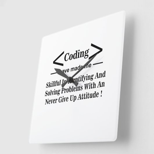 Codering Coder Ontwikkelaar Programmer Coding Vierkante Klok (Hoek)
