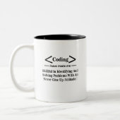 Codering Coder Programmer Coding Tweekleurige Koffiemok (Links)
