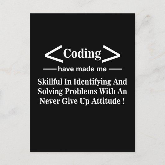 Codering Coder Programmer Ontwikkelaar Codering Briefkaart (Voorkant)