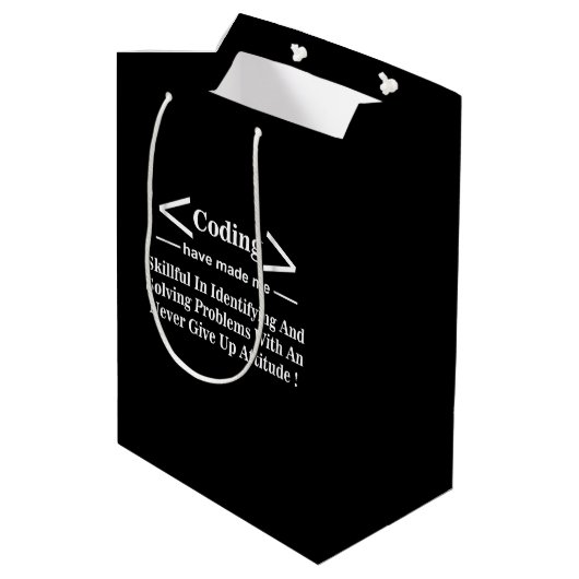 Codering Coder Programmeur Ontwikkelaar Codering Medium Cadeauzakje (Achterkant Gekanteld)