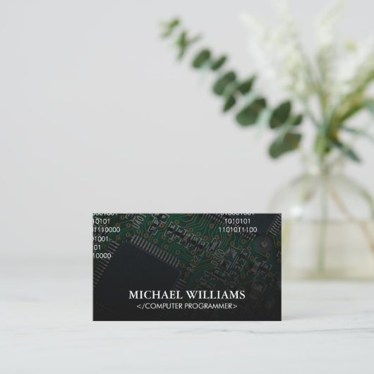 Codering | Computer Microchip-processor Visitekaartje (Staand voorkant)