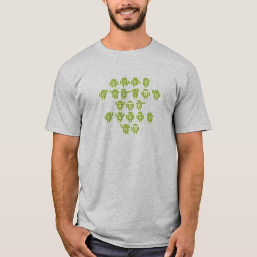 Codering en doorgaan (Bug Droid Font Shoutout) T-shirt (Voorkant)