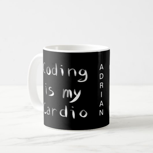 Codering is mijn Cardio Funny Programmer Coder Koffiemok (Voorkant links)
