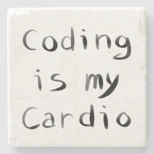 Codering is mijn Cardio Funny Programmer Coder Stenen Onderzetter