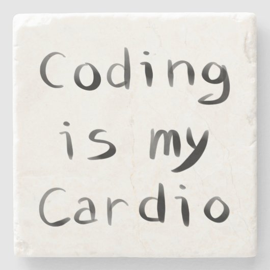 Codering is mijn Cardio Funny Programmer Coder Stenen Onderzetter (Voorkant)