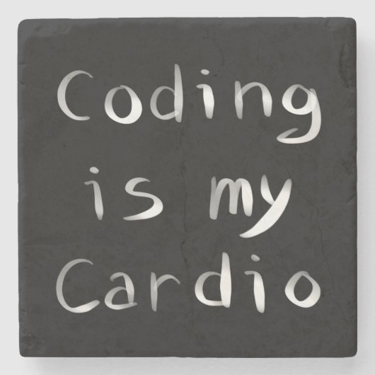 Codering is mijn Cardio Funny Programmer Coder Stenen Onderzetter (Voorkant)