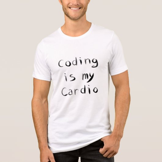 Codering is mijn Cardio Funny Programmer Coder Tri-Blend Shirt (Voorkant)