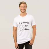 Codering is mijn Cardio Funny Programmer Coder Tri-Blend Shirt (Voorkant volledig)
