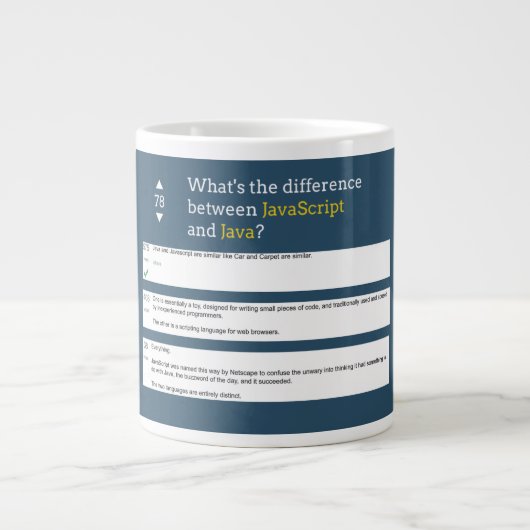 Codering - Javascript versus Java Extra Grote Beker (Voorkant)