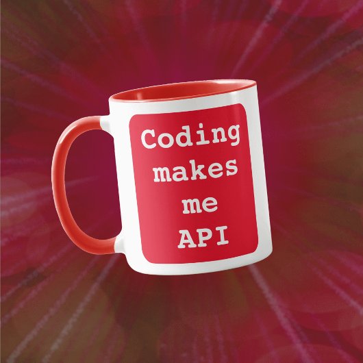 "Codering maakt me API" Funny (Red Background) Mok