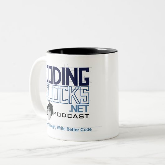 Coderingsblokken Tweekleurige Koffiemok (Voorkant links)