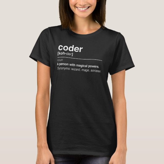 Coderingsdefinitieprogramma's Nerd Developer T-shirt (Voorkant)