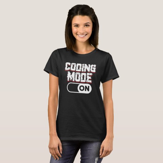 Coderingsmodus Aan Programmeur Code Coder Zitaten T-shirt (Voorkant volledig)