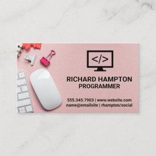 Coderingspictogram   Kantoor-achtergrond Visitekaartje