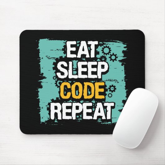 Coderleven: Eet, Slaap, Code Herhalen Muismat (Met muis)