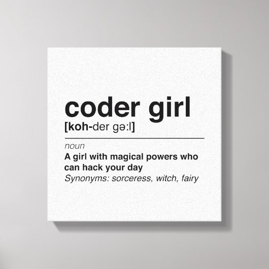 Codermeisje Canvas Afdruk (Voorkant)