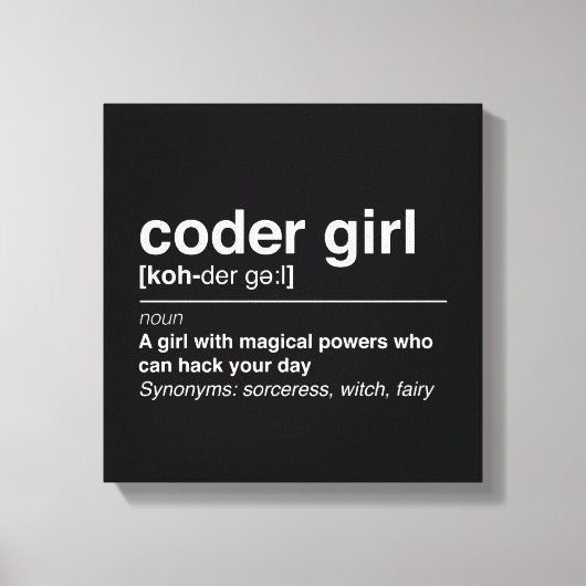 Codermeisje Canvas Afdruk (Voorkant)