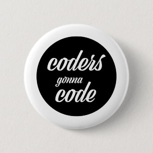 Coders gaan code ronde button 5,7 cm