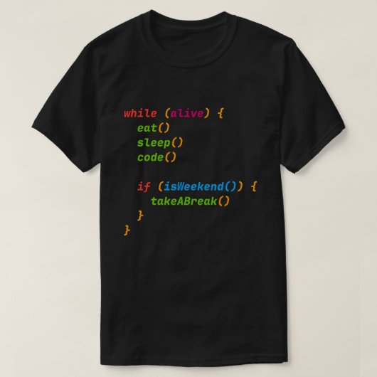 Coder's Life Cycle T-shirt (Design voorkant)