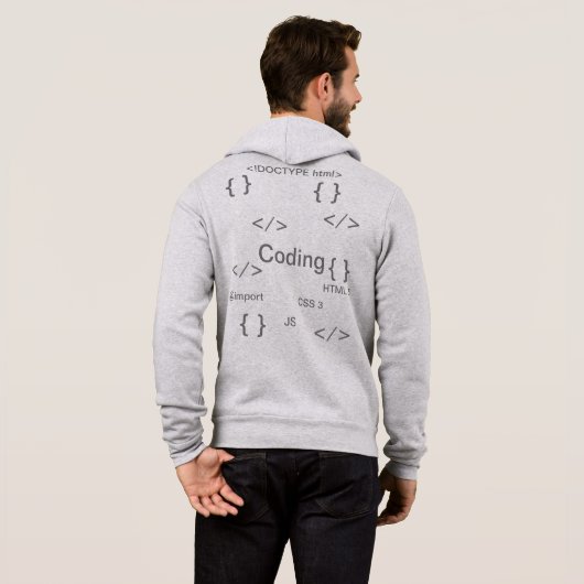 Coders/Programmeur Hoodie | HTML CSS JS (Achterkant volledig)