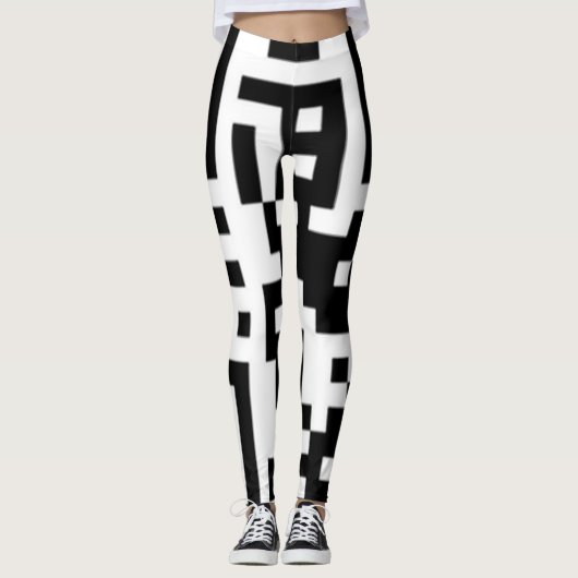 Codes QR Les leggings Carré funky disent "appelle- (Devant)