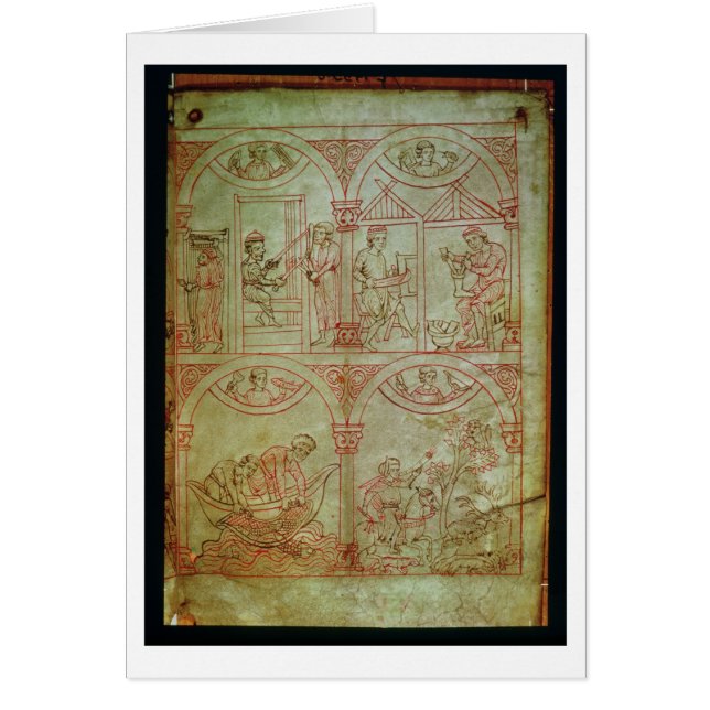 Codex 507 fol.2r Weaver, Shoemaker, Fishermen en (Voorkant)