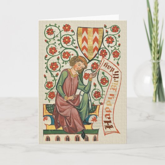 Codex Manesse CC0555 Birthday-kaart Kaart (Voorkant)
