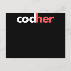 Codher Girl Programmer Women Stem Engineer Lovers Aankondigingskaart