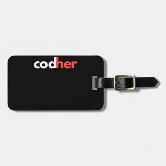 Codher Girl Programmer Women Stem Engineer Lovers Bagagelabel (Voorkant horizontaal)