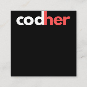 Codher Girl Programmer Women Stem Engineer Lovers Vierkante Visitekaartje