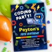 Coding Anniversaire Invitation de fête pour enfant