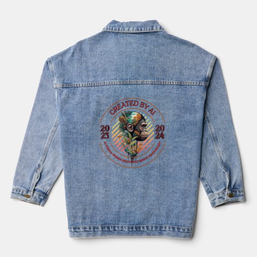 Coding Creativity: T-shirts Gemaakt met AI Ingenu Denim Jacket (Achterkant)