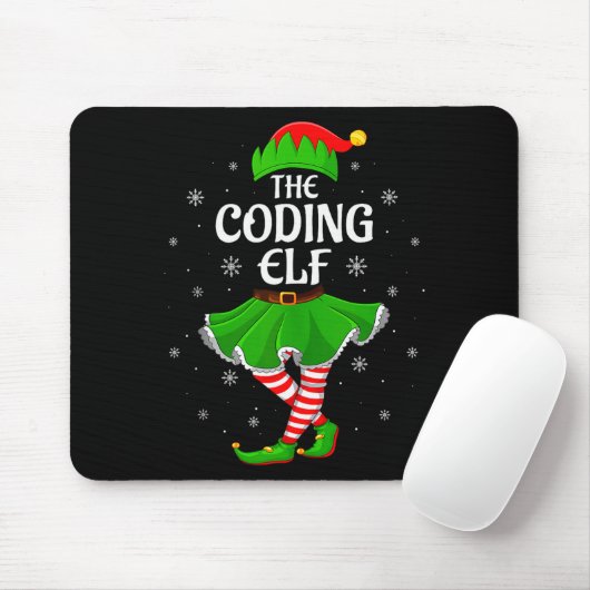 Coding Elf Christmas Family Girls Women Elf Squad  Muismat (Met muis)