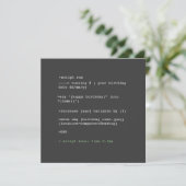 Coding Funny Humoristique Pas Intérieur Carte Anni (Debout devant)
