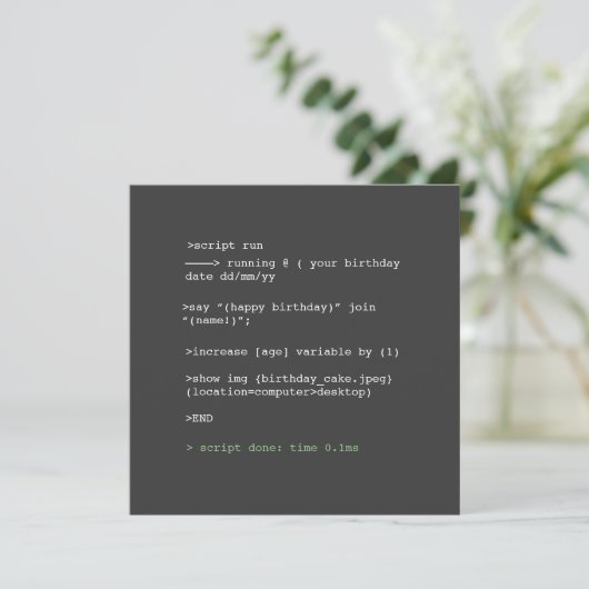 Coding Funny Humoristique Pas Intérieur Carte Anni (Debout devant)