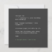 Coding Funny Humoristique Pas Intérieur Carte Anni (Devant)