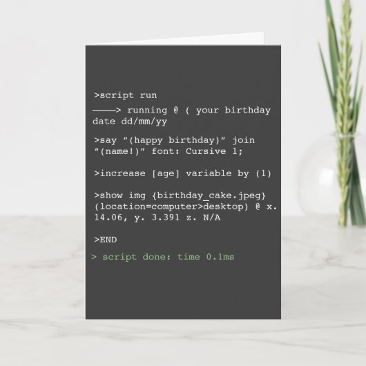 Coding Funny Humoristique Pas Intérieur Carte Anni (Devant)
