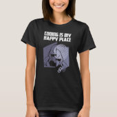 Coding is my happy place t-shirt (Voorkant)