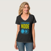 Coding Mode On Sayings Programmer Code Coder T-shirt (Voorkant volledig)