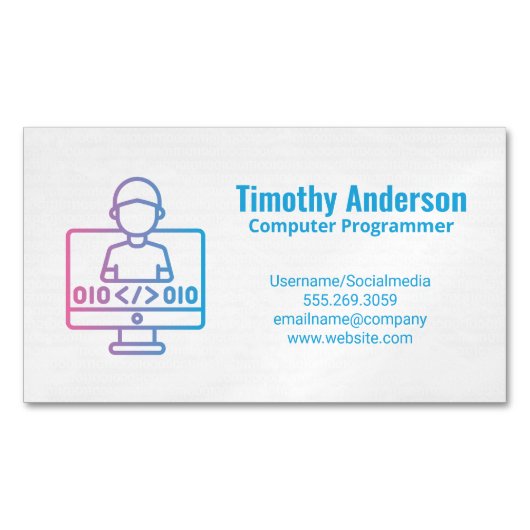 Coding | Software Engineer Magnetisch Visitekaartje (Voorkant)