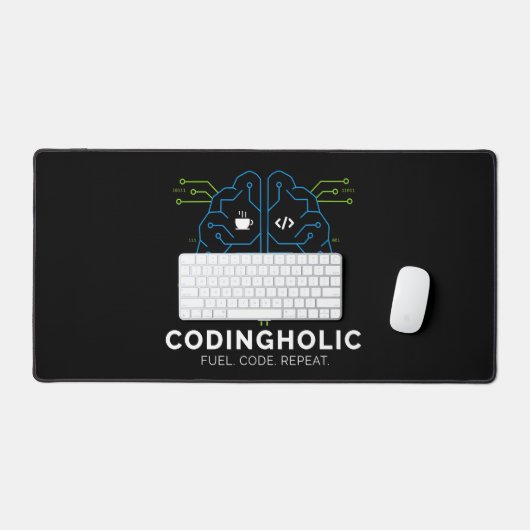 Codingholic Tech Brain Dark Programmer & Coders (Clavier et souris)